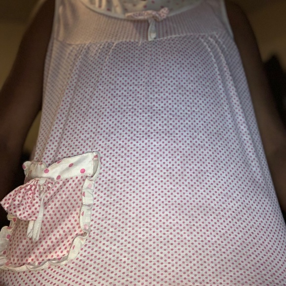 Pajamas light pink with cute bow on shirt - Picture 1 of 3